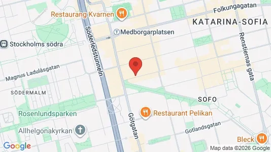 Lägenheter att hyra i Södermalm - kort over placeringen