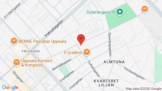 Lägenheter att hyra i Uppsala - kort over placeringen
