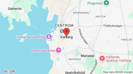 Hus att hyra i Varberg - kort over placeringen