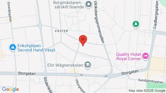 Lägenheter att hyra i Växjö - kort over placeringen