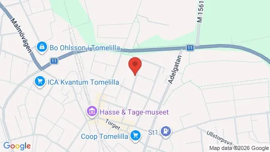 Lägenheter att hyra i Tomelilla - kort over placeringen