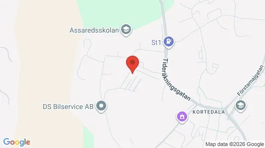Rum att hyra i Göteborg Östra - kort over placeringen
