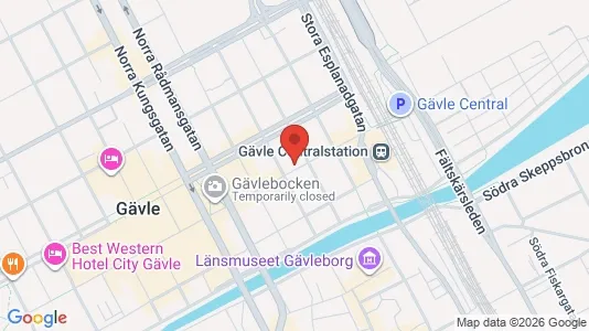Lägenheter att hyra i Gävle - kort over placeringen
