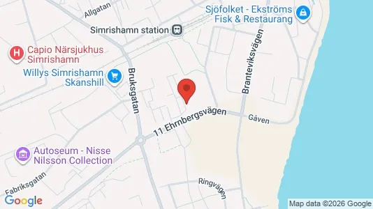 Lägenheter att hyra i Simrishamn - kort over placeringen