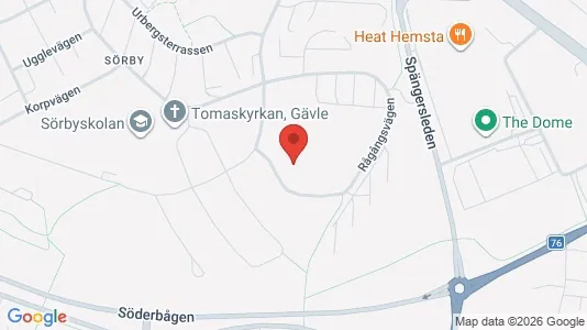 Lägenheter att hyra i Gävle - kort over placeringen