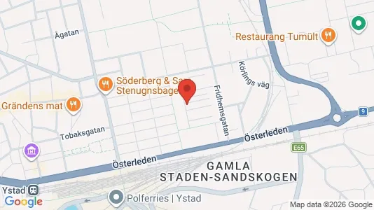 Lägenheter att hyra i Ystad - kort over placeringen