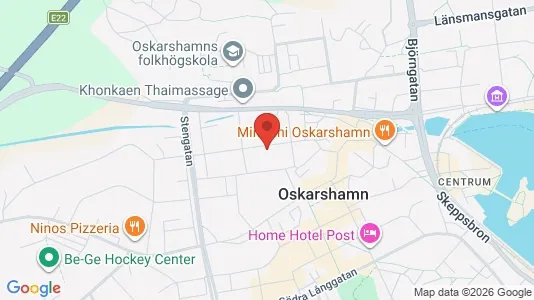 Lägenheter att hyra i Oskarshamn - kort over placeringen