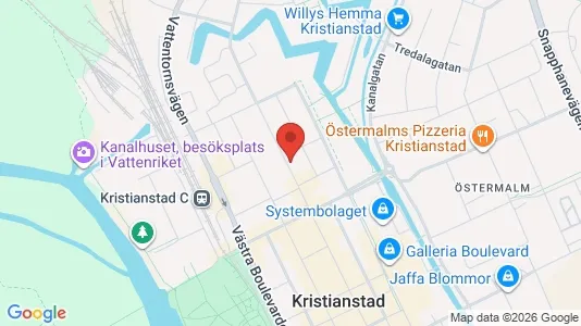 Lägenheter att hyra i Kristianstad - kort over placeringen