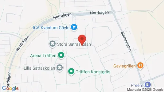 Lägenheter att hyra i Gävle - kort over placeringen