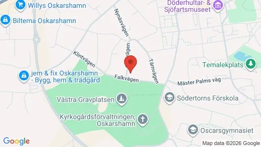 Lägenheter att hyra i Oskarshamn - kort over placeringen