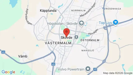 Hus att hyra i Skövde - kort over placeringen