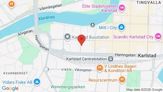 Lägenheter att hyra i Karlstad - kort over placeringen