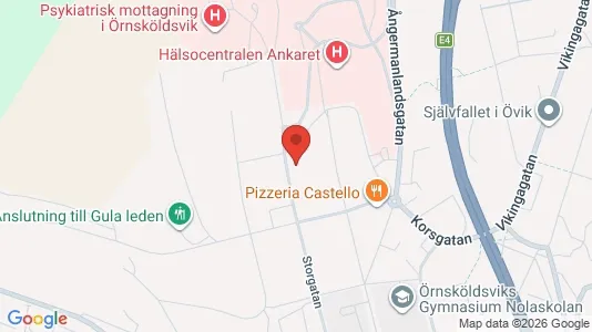 Lägenheter att hyra i Örnsköldsvik - kort over placeringen