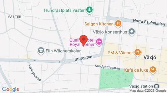 Lägenheter att hyra i Växjö - kort over placeringen