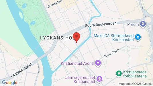 Lägenheter att hyra i Kristianstad - kort over placeringen