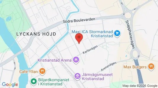 Lägenheter att hyra i Kristianstad - kort over placeringen