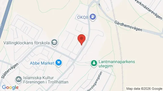 Lägenheter att hyra i Trollhättan - kort over placeringen