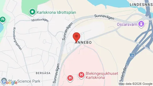 Lägenheter att hyra i Karlskrona - kort over placeringen