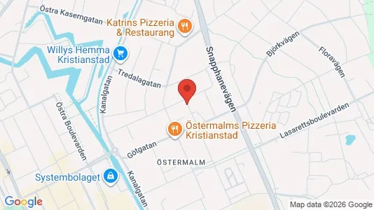 Lägenheter att hyra i Kristianstad - kort over placeringen