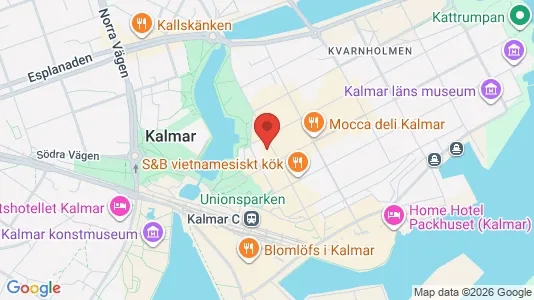 Lägenheter att hyra i Kalmar - kort over placeringen