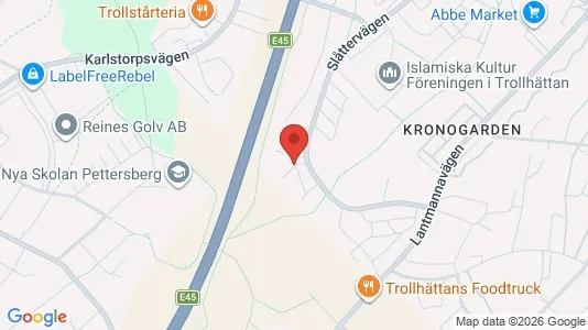 Lägenheter att hyra i Trollhättan - kort over placeringen