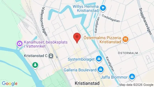 Lägenheter att hyra i Kristianstad - kort over placeringen