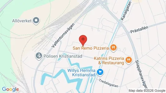 Lägenheter att hyra i Kristianstad - kort over placeringen