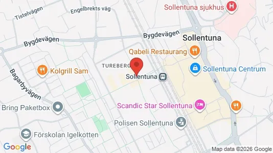 Lägenheter att hyra i Sollentuna - kort over placeringen