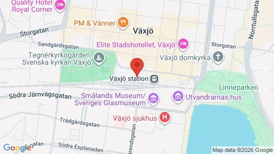 Lägenheter att hyra i Växjö - kort over placeringen
