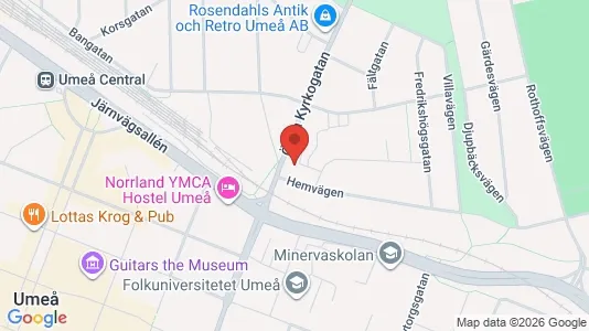 Lägenheter att hyra i Umeå - kort over placeringen