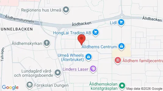 Lägenheter att hyra i Umeå - kort over placeringen