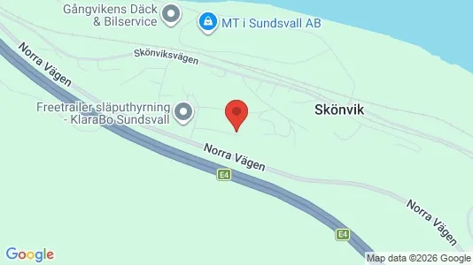 Lägenheter att hyra i Sundsvall - kort over placeringen