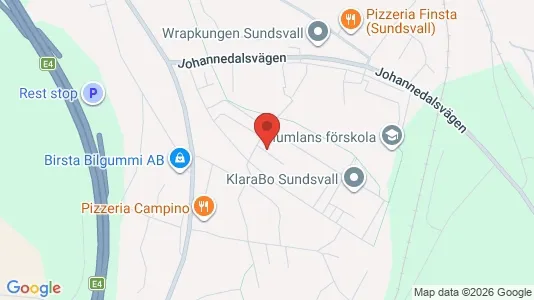 Lägenheter att hyra i Sundsvall - kort over placeringen