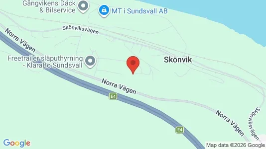 Lägenheter att hyra i Sundsvall - kort over placeringen