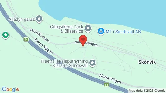 Lägenheter att hyra i Sundsvall - kort over placeringen