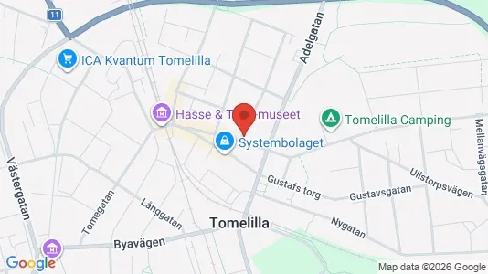 Lägenheter att hyra i Tomelilla - kort over placeringen