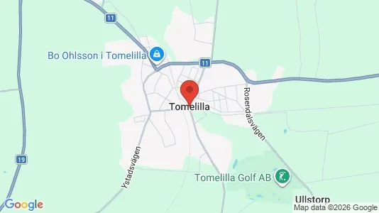 Lägenheter att hyra i Tomelilla - kort over placeringen