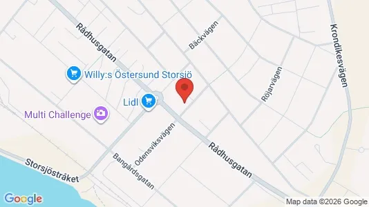 Lägenheter att hyra i Östersund - kort over placeringen