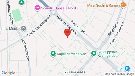 Lägenheter att hyra i Uppsala - kort over placeringen