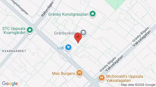 Lägenheter att hyra i Uppsala - kort over placeringen