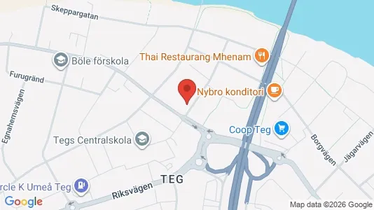 Lägenheter att hyra i Umeå - kort over placeringen