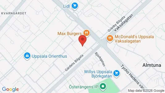 Lägenheter att hyra i Uppsala - kort over placeringen