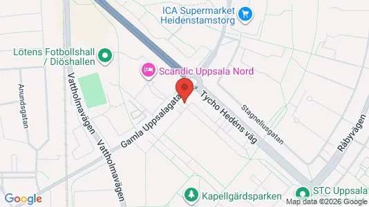 Lägenheter att hyra i Uppsala - kort over placeringen