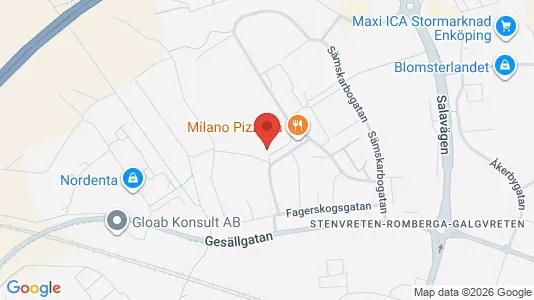Lägenheter att hyra i Enköping - kort over placeringen