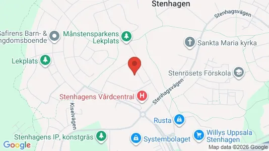 Lägenheter att hyra i Uppsala - kort over placeringen