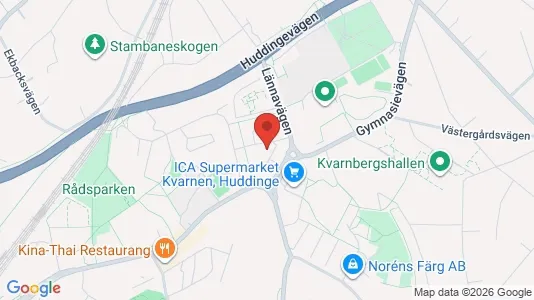 Lägenheter att hyra i Huddinge - kort over placeringen