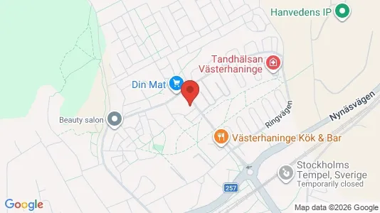 Lägenheter att hyra i Haninge - kort over placeringen