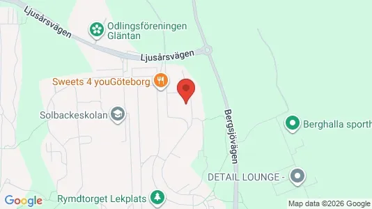 Lägenheter att hyra i Göteborg Östra - kort over placeringen