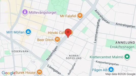Lägenheter att hyra i Malmö Centrum - kort over placeringen