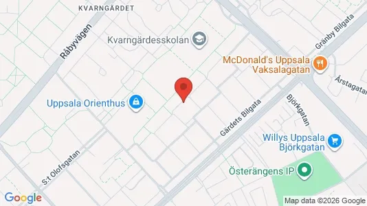 Lägenheter att hyra i Uppsala - kort over placeringen